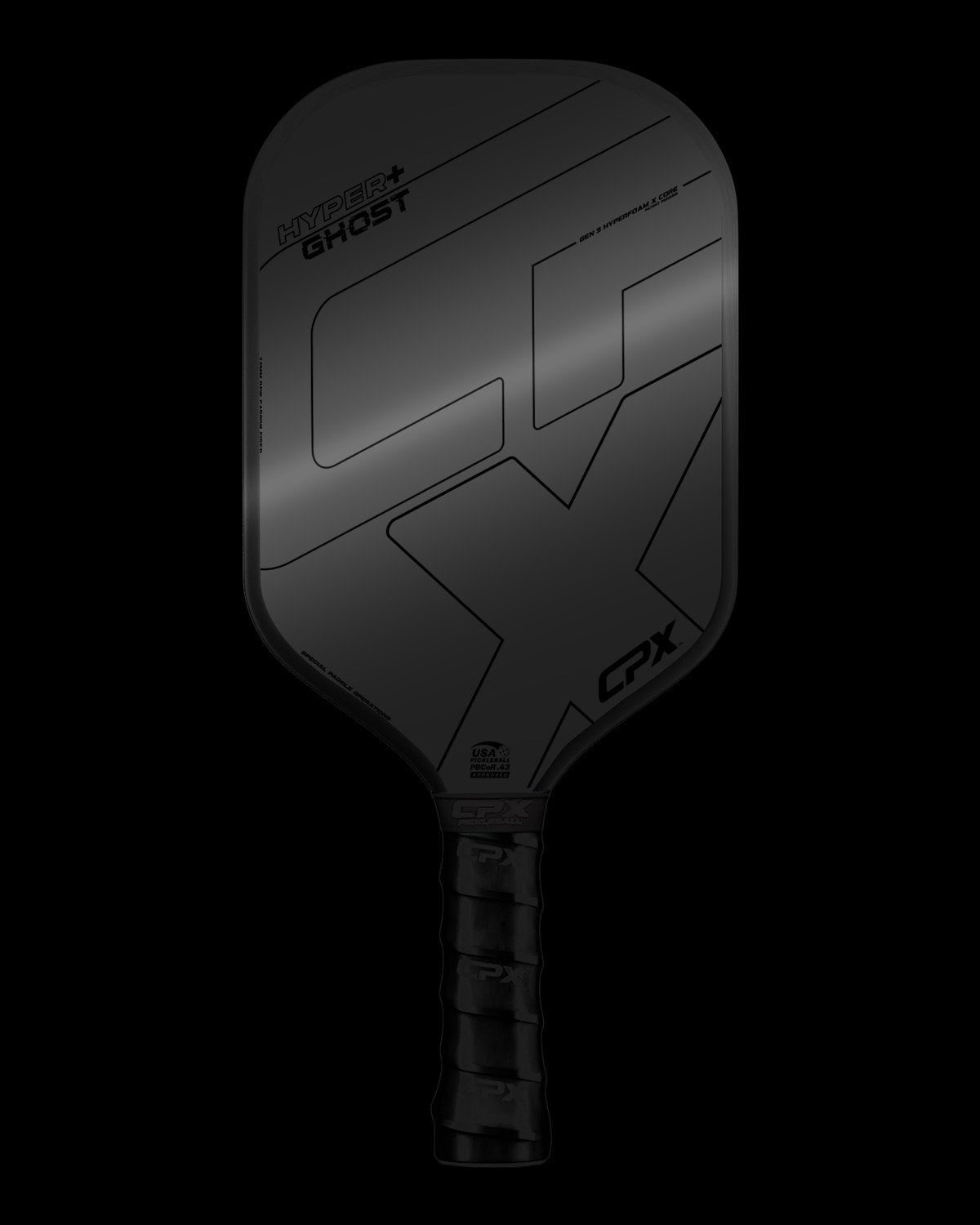 CPX Hyper+ Ghost under raking light, showing the tonal GHOST lettering and CPX outline